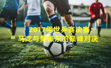 2017年世乒赛决赛:马龙与樊振东的巅峰对决